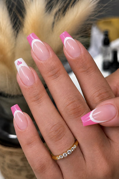 Double French With White and Pink