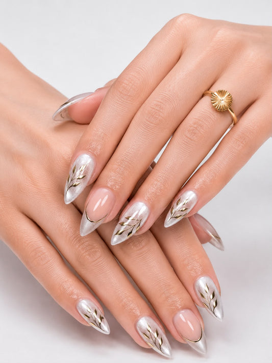 Silver Cat Eye with Chrome Bruch Art