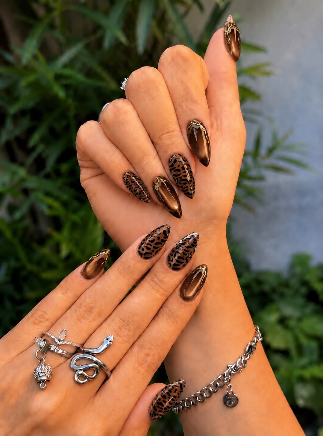 Brown Cat Eye with Leopard Print