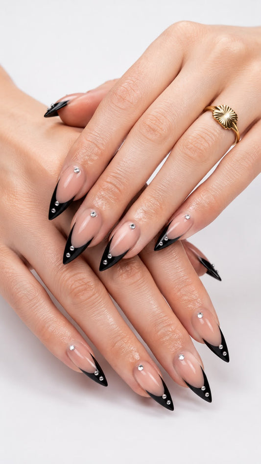 French Tip With Blue Crome