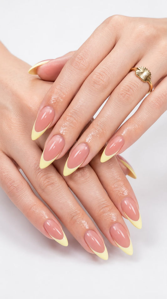 French Tip with Butter Yelllow