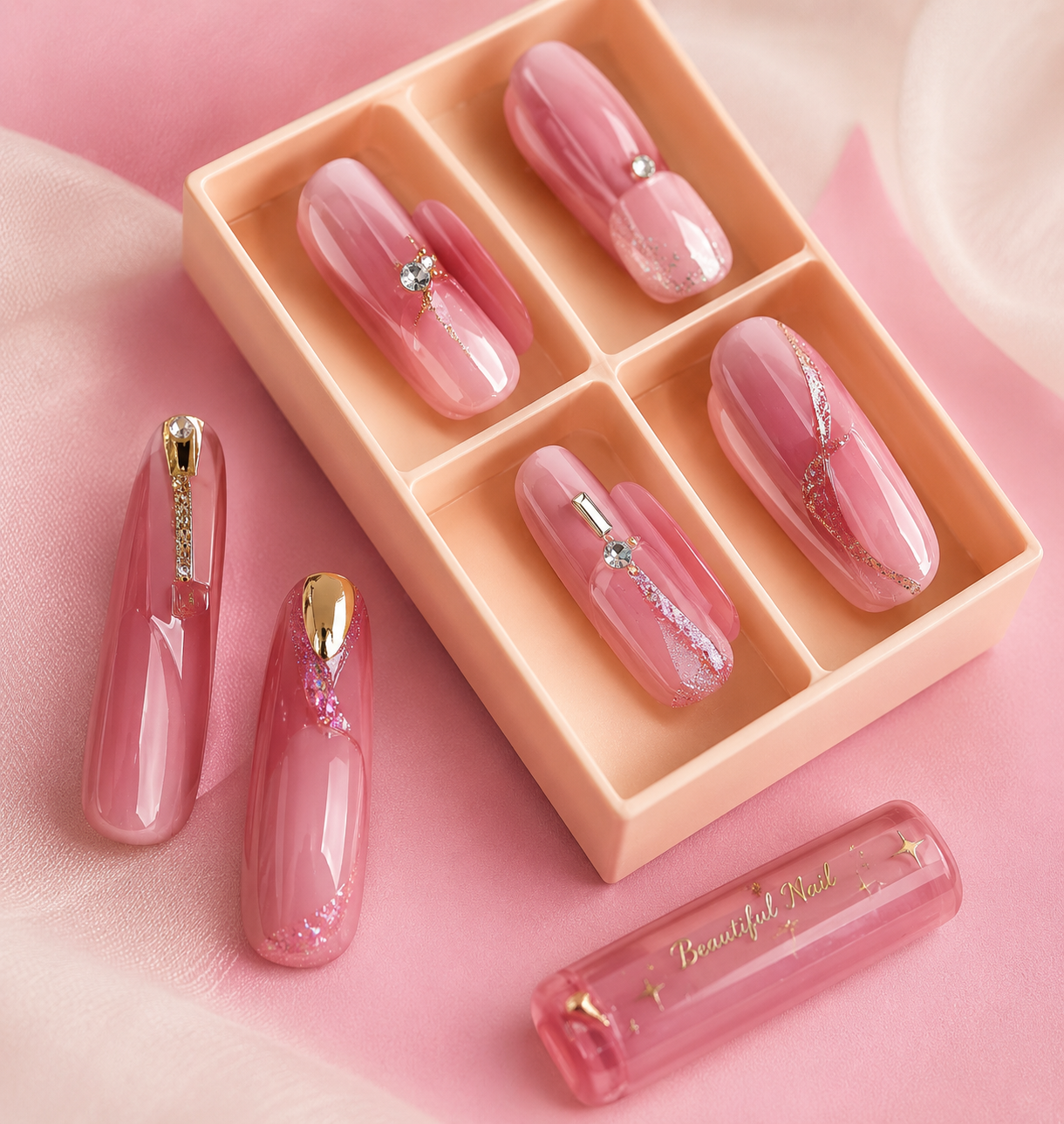 Rose Quartz Press-On Nails