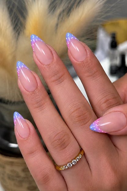 French Tip With Colorful Polka dots