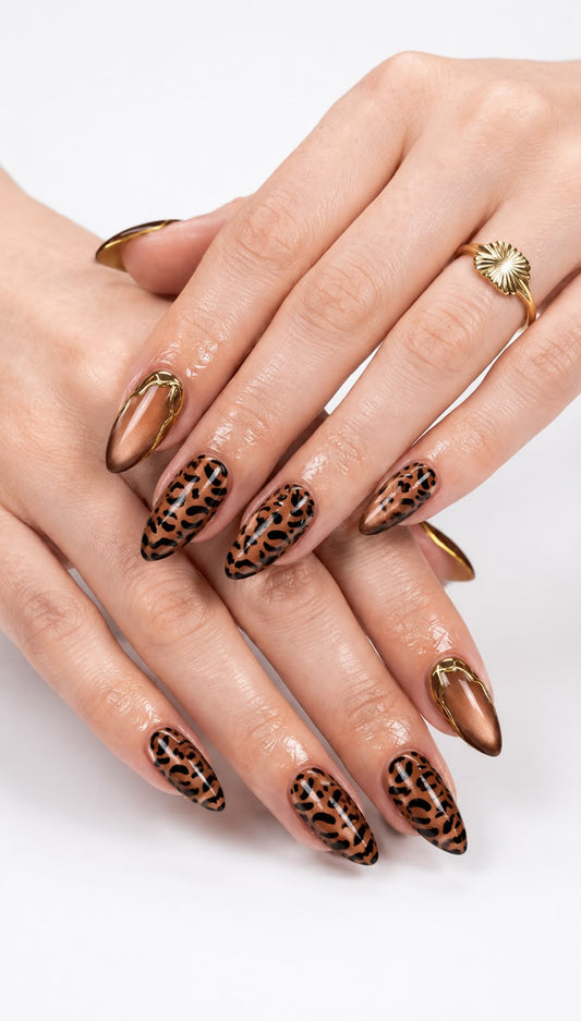 Brown Cat Eye with Leopard Print