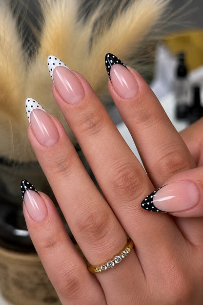 French Tip with Polka Dots
