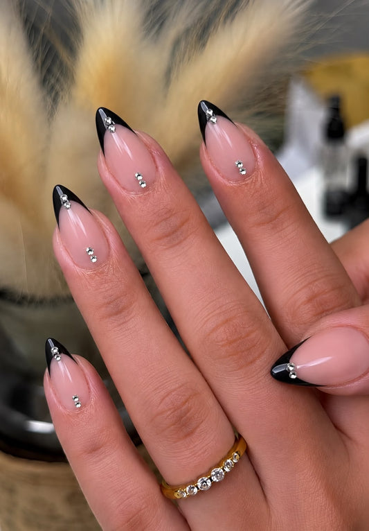 French Tip With Blue Crome