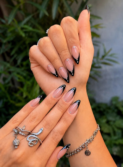 French Tip With Blue Crome
