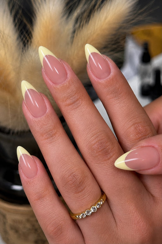 French Tip with Butter Yelllow